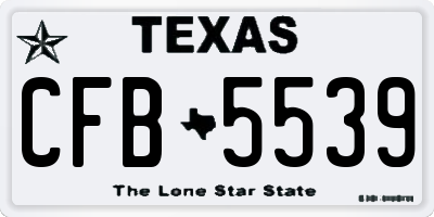 TX license plate CFB5539