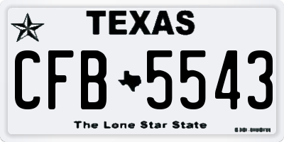 TX license plate CFB5543