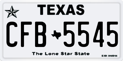 TX license plate CFB5545