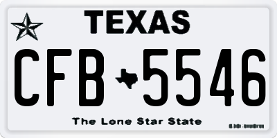TX license plate CFB5546