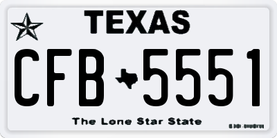 TX license plate CFB5551