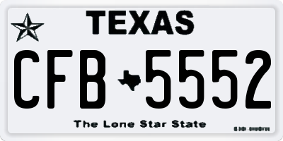 TX license plate CFB5552