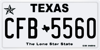 TX license plate CFB5560