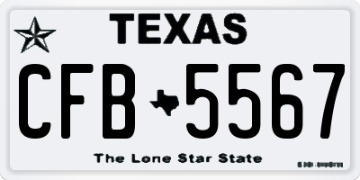TX license plate CFB5567