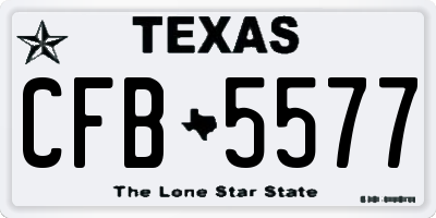 TX license plate CFB5577