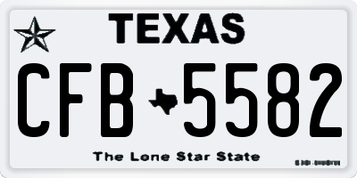 TX license plate CFB5582
