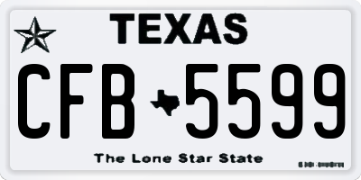 TX license plate CFB5599