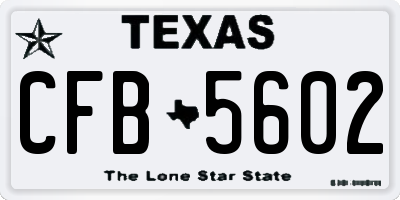 TX license plate CFB5602