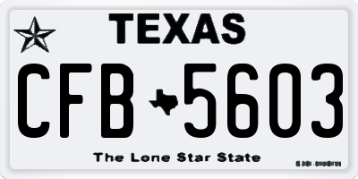 TX license plate CFB5603