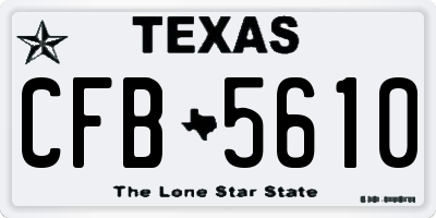 TX license plate CFB5610