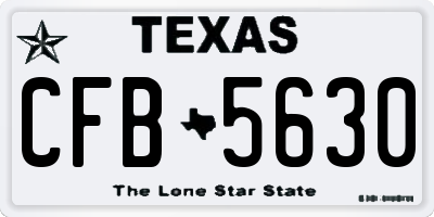 TX license plate CFB5630