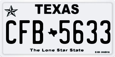 TX license plate CFB5633