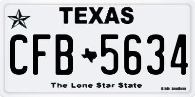 TX license plate CFB5634