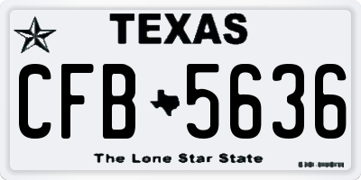 TX license plate CFB5636