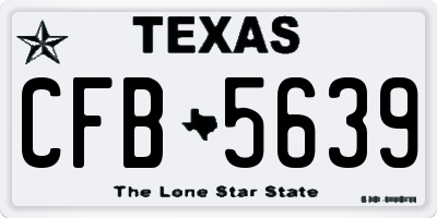 TX license plate CFB5639