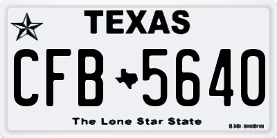 TX license plate CFB5640