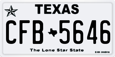 TX license plate CFB5646