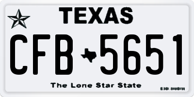TX license plate CFB5651
