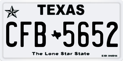 TX license plate CFB5652