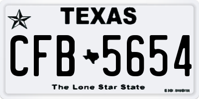 TX license plate CFB5654