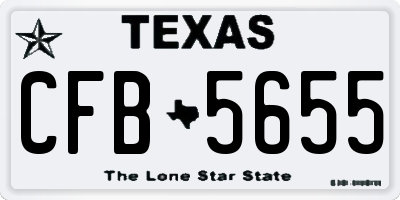 TX license plate CFB5655