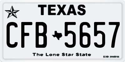 TX license plate CFB5657