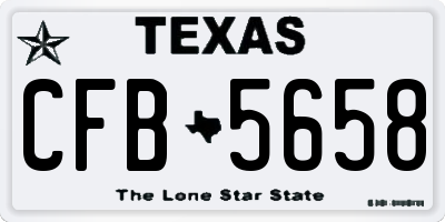TX license plate CFB5658