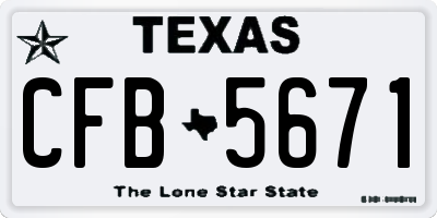 TX license plate CFB5671