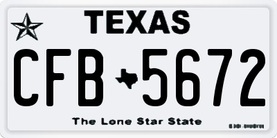 TX license plate CFB5672