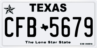 TX license plate CFB5679
