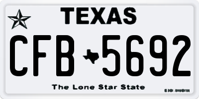 TX license plate CFB5692