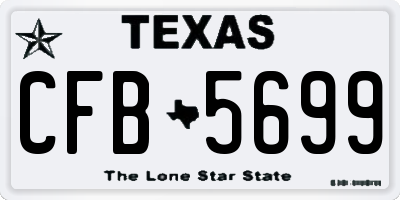 TX license plate CFB5699