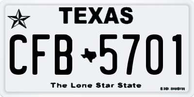 TX license plate CFB5701