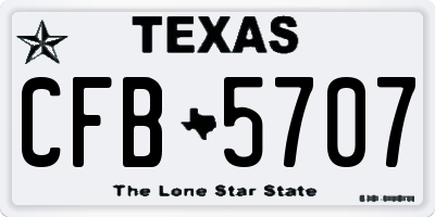 TX license plate CFB5707