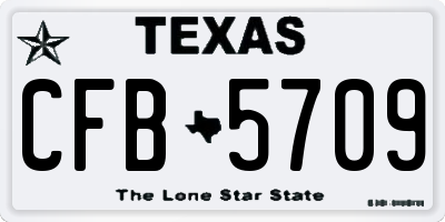 TX license plate CFB5709