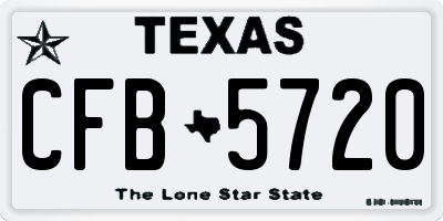 TX license plate CFB5720