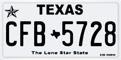TX license plate CFB5728