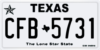 TX license plate CFB5731