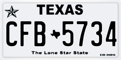 TX license plate CFB5734