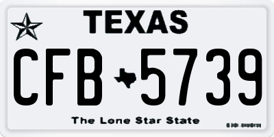 TX license plate CFB5739