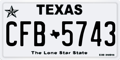 TX license plate CFB5743