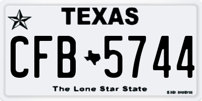 TX license plate CFB5744