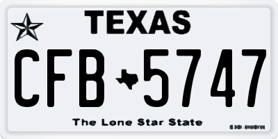 TX license plate CFB5747