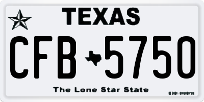 TX license plate CFB5750
