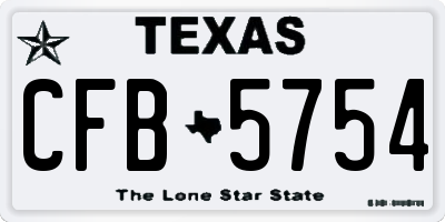 TX license plate CFB5754