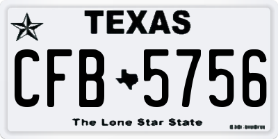 TX license plate CFB5756
