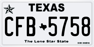 TX license plate CFB5758