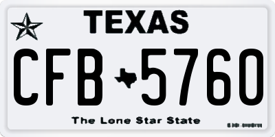 TX license plate CFB5760