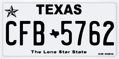 TX license plate CFB5762