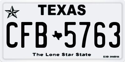 TX license plate CFB5763